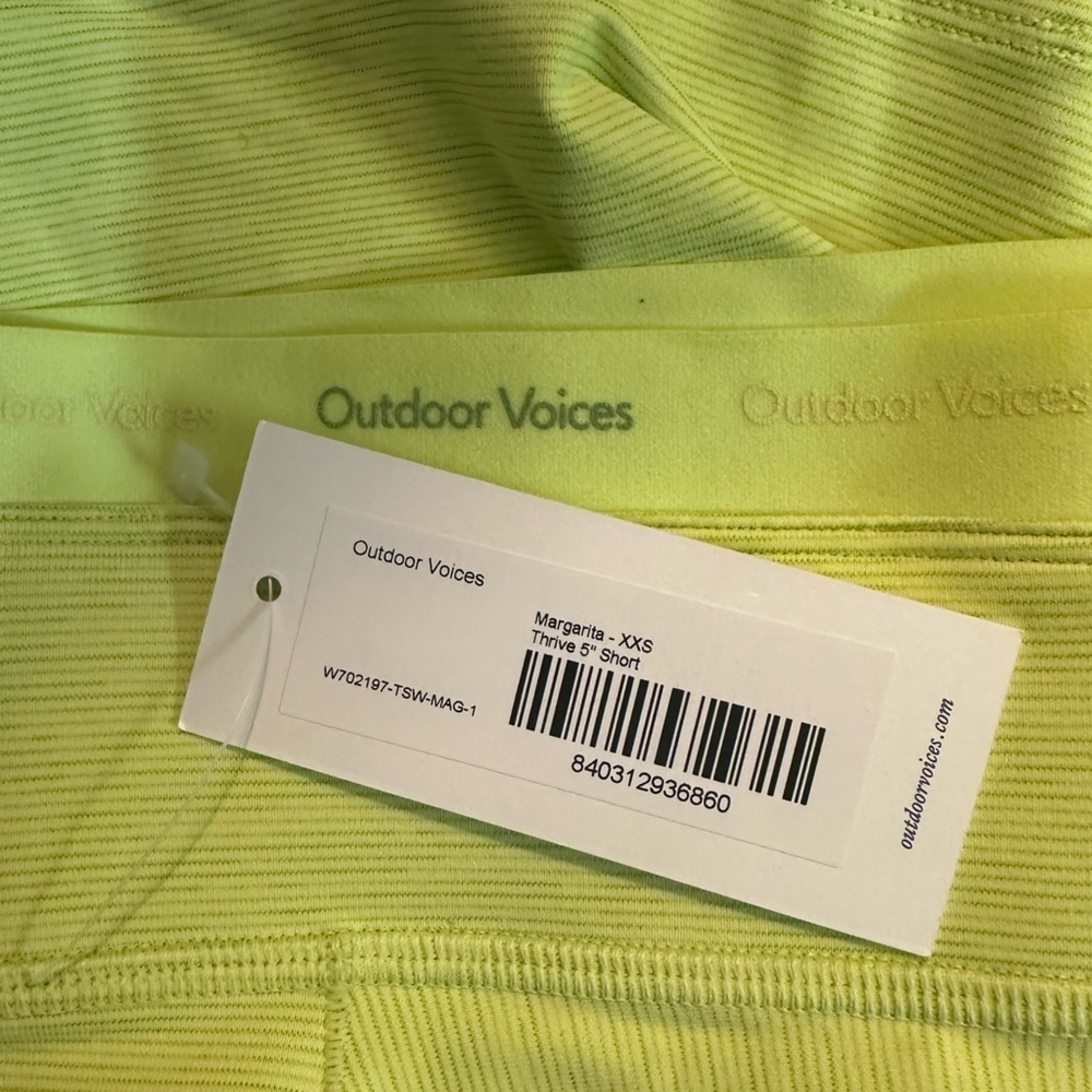 Outdoor Voices Thrive 5" Bike Shorts Neon Yellow Green XXS - Picture 7 of 11